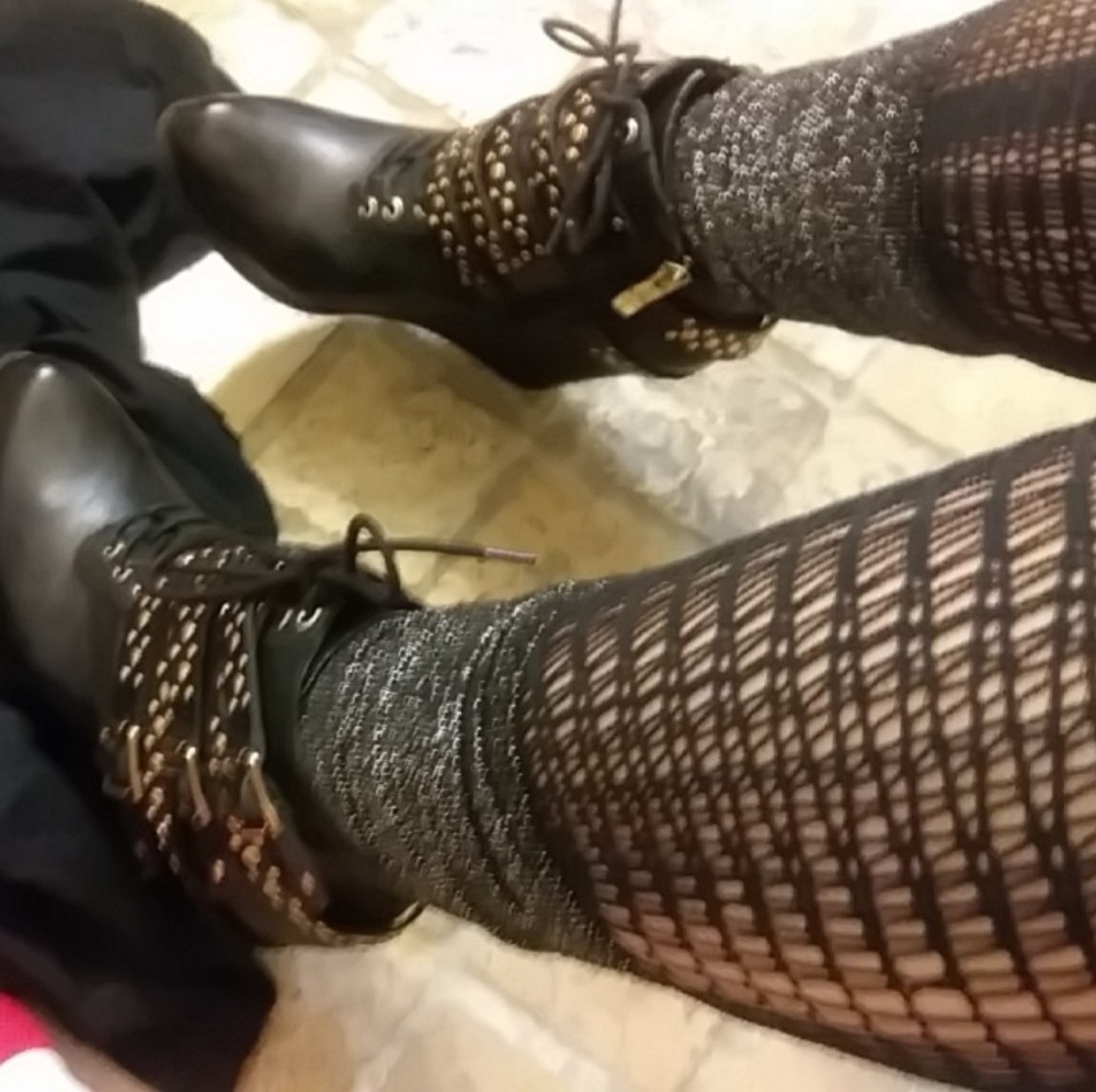 Bcbg studded wedge booties